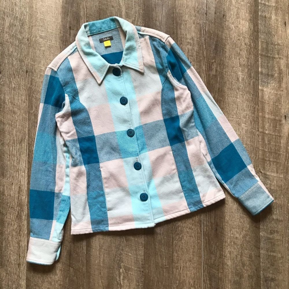 Cabelas Blue Plaid Jacket w Pockets Size Small - Picture 1 of 8